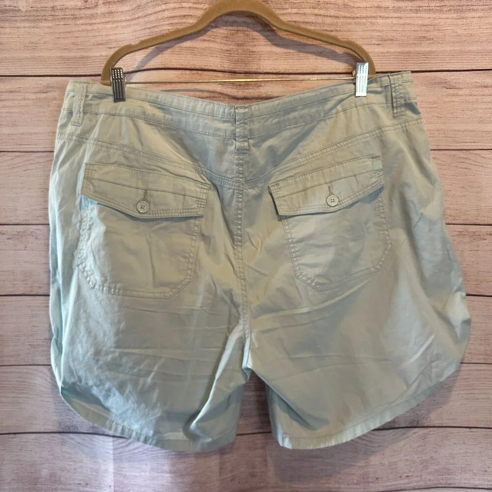 NWT UNIONBAY 22W Plus Size Mint Utility Shorts Drawstring Roll Cuff Stretch